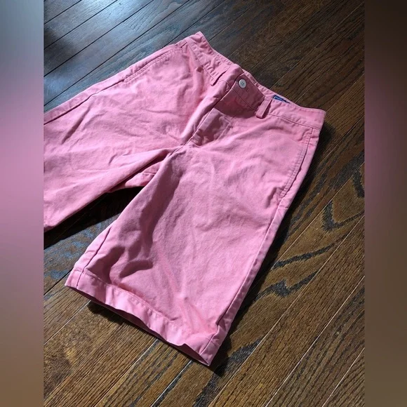 vineyard vines Boys 16 Salmon Pink Khaki Chino 9.5” inseam Shorts - VGUC! - Picture 2 of 10